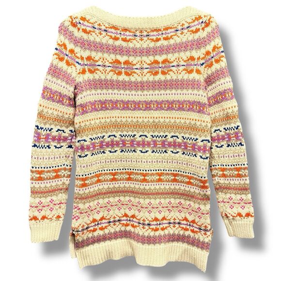 Lauren Ralph Lauren M Vintage Fair Isle Wool Cotton Nordic Sweater Knit Cozycore - Picture 3 of 6